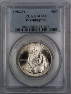   PCGS MS 68 George Washington 90% Silver Half Dollar Commemorative Coin
