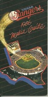   Texas Ranger Baseball Media Guide 86 Bobby Valentine Charlie Hough