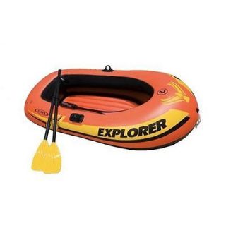 Two Person Inflatable Boat Set Complete w/ Oars & Pump 2 Air Chambers 