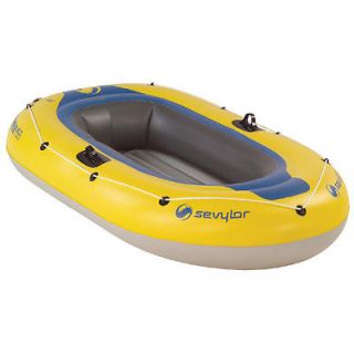 Sevylor Caravelle 2 Person Inflatable Boat with Oars and Pump Yellow
