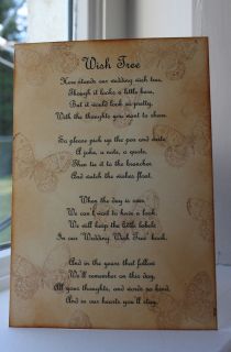 BUTTERFLY Wedding Wish Tree Poem Vintage Style Beautiful Design 