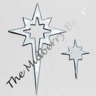 100 Diecut Silver STAR of Bethlehem, Christmas 3/4 2
