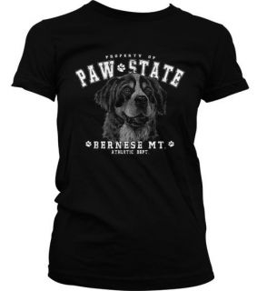 Bernese Mountain Dog Paw State Girls Juniors T Shirt