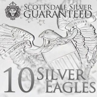 10 x 1 oz American Silver Eagle Coin 2012   One Troy oz .999 Bullion