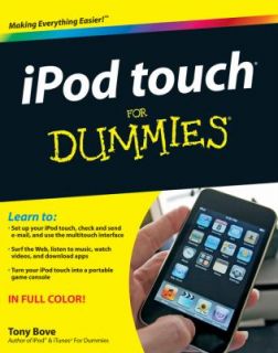 iPod Touch for Dummies by Tony Bove 2009, Paperback