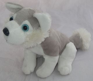 Authentic Plush Gray/White Husky Alaskan Malamute Dog 6