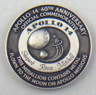 Apollo 14 Antique Silver Coin Flown To Moon On Apollo Mission 
