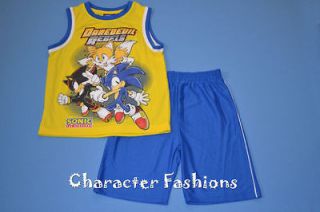 SONIC THE HEDGEHOG Outfit Size 4 5 6 7 8 Shirt Shorts TANK TOP
