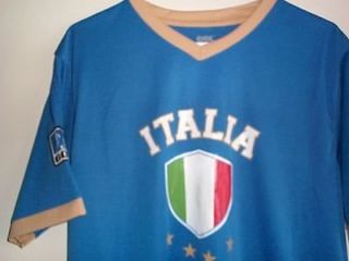 NEW ITALIA ITALY HOME TEAM BLUE GOL SOCCER JERSEY SIZE LARGE FOOTBALL 
