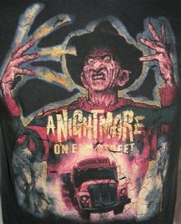   On Elm Street Black T shirt XXL Freddy Krueger School Bus Halloween