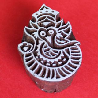 Hand Carved Ganesh Wooden Indian Printing Block or Stamp for Paper or 