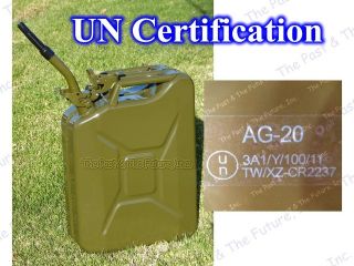 Nato Military Jerry Can / Steel Metal Diesel Gas Tank w/ Spout Jeep