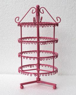 New 188 holes pink color rotating earrings display stand rack holder