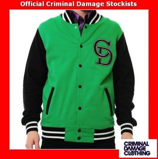 Criminal Damage Jock Varsity Baseball Sweat Jacket / Sweatshirt