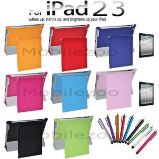 iPad 2/3 Smart Cover Slim Magnetic PU Leather Case Wake/ Sleep Stand 