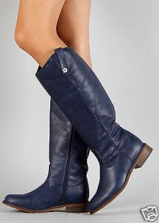 BLUE Womens Riding Knee High Boot Size 5.5 to 11