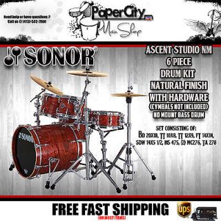   SONOR ASCENT STUDIO NM 5 Piece Drum Kit with Hardware Natural Finish