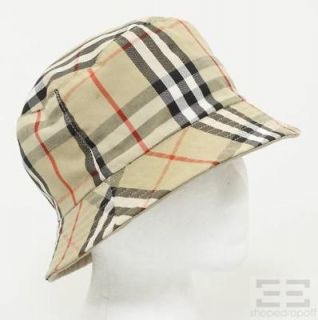 Burberry Khaki Twill & Nova Check Reversible Bucket Hat