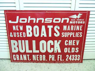   40s 50s Johnson Sea Horse Boat Dealer Sign Outboard Motor Marine