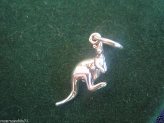 Sterling silver Australia kangaroo charm jump ring P376