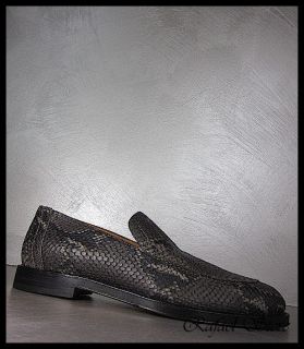 JIMMY CHOO Men Shoes Loafer Anthracite Leather Print Snake Top Luxus 