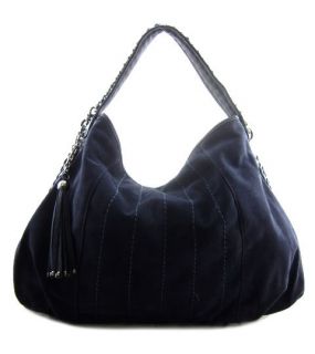 Designer Inspired 2Way Oversized FX Suede Leather Hobo Purse Bag Khaki 