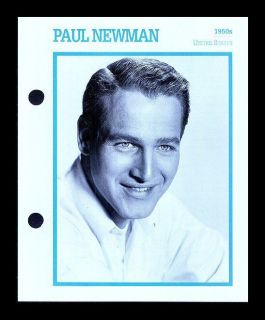 PAUL NEWMAN KOBAL COLLECTION MOVIE STAR BIOGRAPHY CARD BY ATLAS