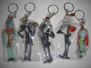 The Nightmare Before Christmas JACK SKELLINGTON and SALLY Keychains 