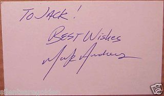 MARK ANDREWS Actor Television 70s 80s autographed one 3x5 inch card # 