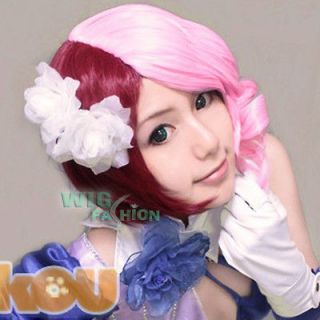 tekken alisa short red mixed pink anime cosplay hair wig