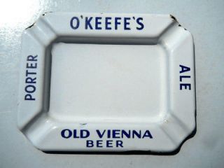 keefe old vienna beer porcelain ashtray vintage canada time