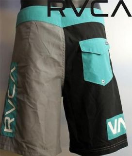 RVCA Mens size 32 Jade Black Signature Walk Board Shorts Boardies NEW 