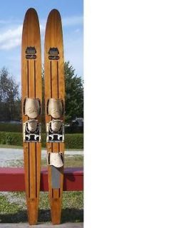 VINTAGE Pair Wooden WATER SKIS 69 PENNSYLVANIA BAHAMA CLIPPER GREAT W 