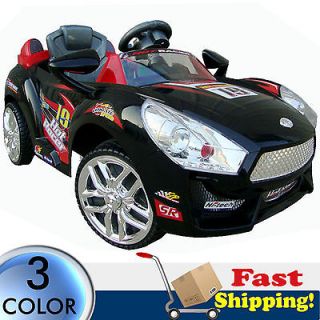 Jet Black Kids Ride On Car 6v Battery Power Sports Car R/C Wheels 6v 