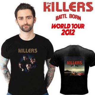 NEW THE KILLERS BATTLEBORN TOUR 2012 TWO SIDE BLACK TEE SHIRT S,M,L,XL 
