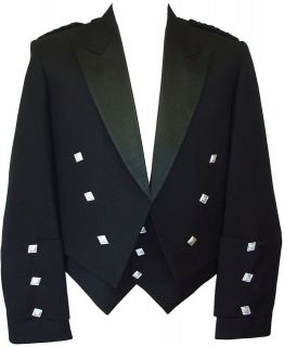 New Scottish Prince Charlie Kilt Jacket With Waistcoat/Vest   Sizes 