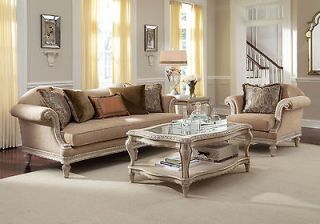    EUROPEAN WOOD CHENILLE SOFA COUCH CHAIR SET LIVING ROOM FURNITURE