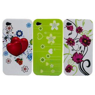 3pcs Hot Soft Silicone Back Cases Skin Cover for Apple Iphone 4 4th 4G 