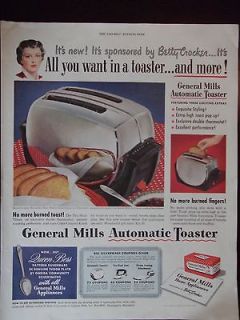 1949 General Mills Automatic Toaster Original Vintage Advertisement