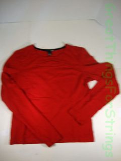 and M Red Medium Womens Shirt Top Long Sleeve Opening Clothing Rayon 
