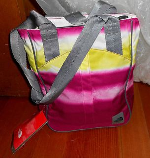 the north face tegan tote bag fuschia pink watercolor new