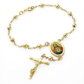 Rare Rosary Pray Bead Jesus Mens Bracelet,Z2G16​53 IPG04