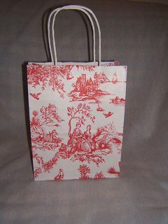   250 RED TOILE EUROPEAN CUBS 8x10 PAPER GIFT KRAFT BAGS MADE IN USA
