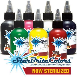 starbrite best 7 colors set sterile tattoo ink 1oz usa