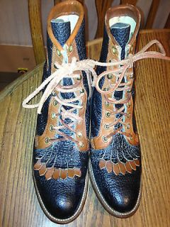 justin women s two tone lace up boots size 6 b