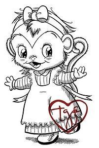 the greeting farm marlene monkey cling rubber stamp time left