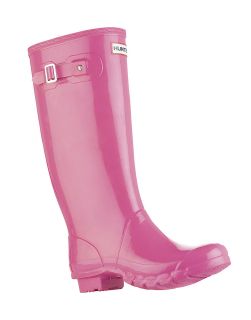 HUNTER HUNTRESS PINK GLOSS TALL EXTENDED CALF BOOT Sizes 7   9 Wide 