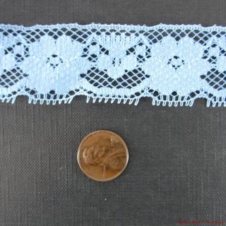Light Blue 1 Wide Floral Lace 8.5 yds for DIY Crafts Sewing Projects