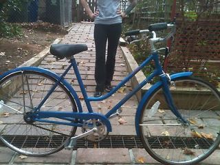 vintage original blue schwinn collegiate 3 speed bicycle returns not