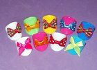 KiTSCH BoW RiNGS UK SiZe Q (LaRGe) 80s eMo PLaSTiC WiDe RiNG